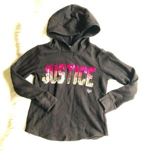 5x$25 Justice Black Fleece Sequins Logo Hoodie Sweatshirt, 6